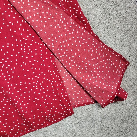 Shein Curve Womens Skirt 1XL Red White Polka Dot A Line Holiday Christmas Pleats - Picture 11 of 14